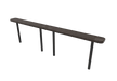 Brown MyTCoat Sports Bench Without Back Punched Steel Studio Image Inground Mount 10 foot
