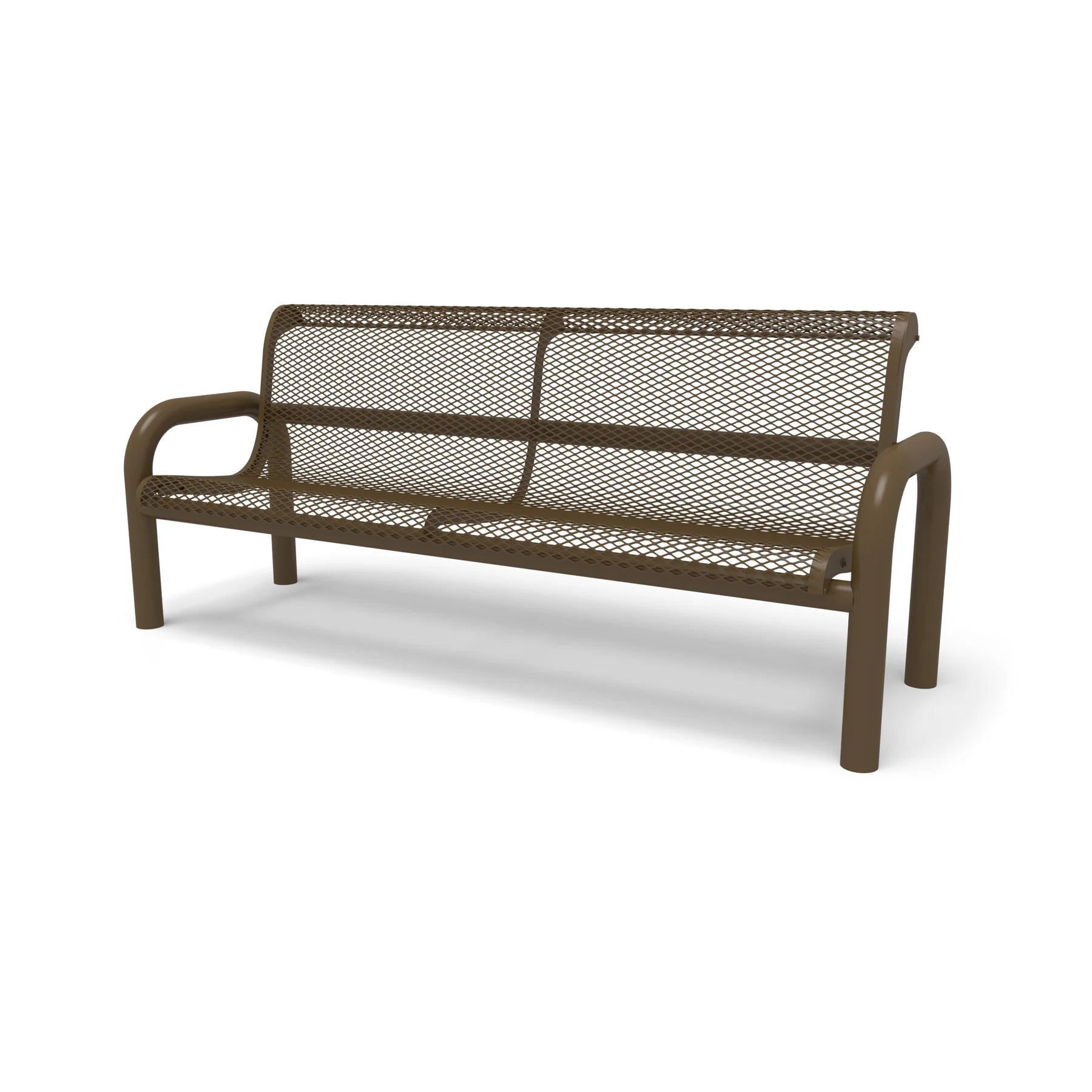 Brown Wabash Valley Contemporary Diamond Steel Bench Inground Mount Studio Image