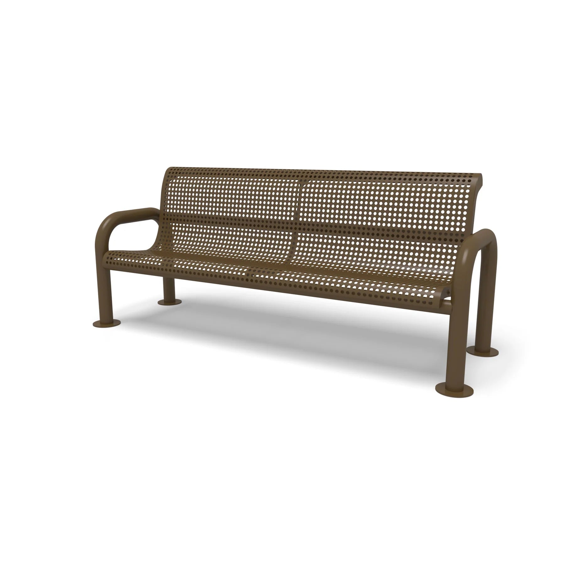 Brown Wabash Valley Contemporary Perforated Steel Bench Surface Mount Studio Image