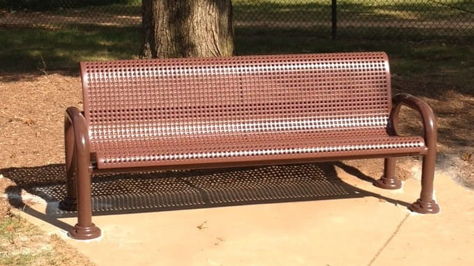 Brown Wabash Valley Contemporary Steel Bench