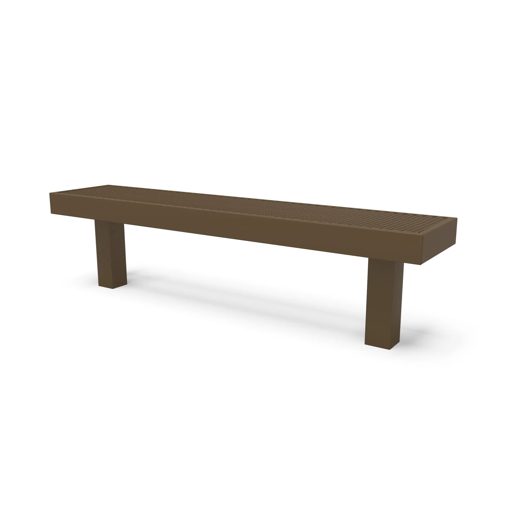 Brown Wabash Valley Designer Diamond Steel Backless Bench With Inground Mount