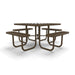 Brown Wabash Valley Signature Square Diamond Metal Portable Picnic Table with Chessboard Top