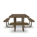 Brown Wabash Valley Signature Square Perforated Metal Portable Picnic Table with ADA Accessible Seating