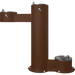 Brown Willoughby Free-standing Double Drinking Fountain Front Access, Adult Height, and Dog Bowl Options Studio Image