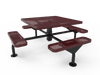 Burgundy MyTCoat Nexus Square Picnic Table 4 Seat Surface Mount Studio Image