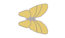 Top view of Yellow USA Shade Butterfly Wings Shade on a white background