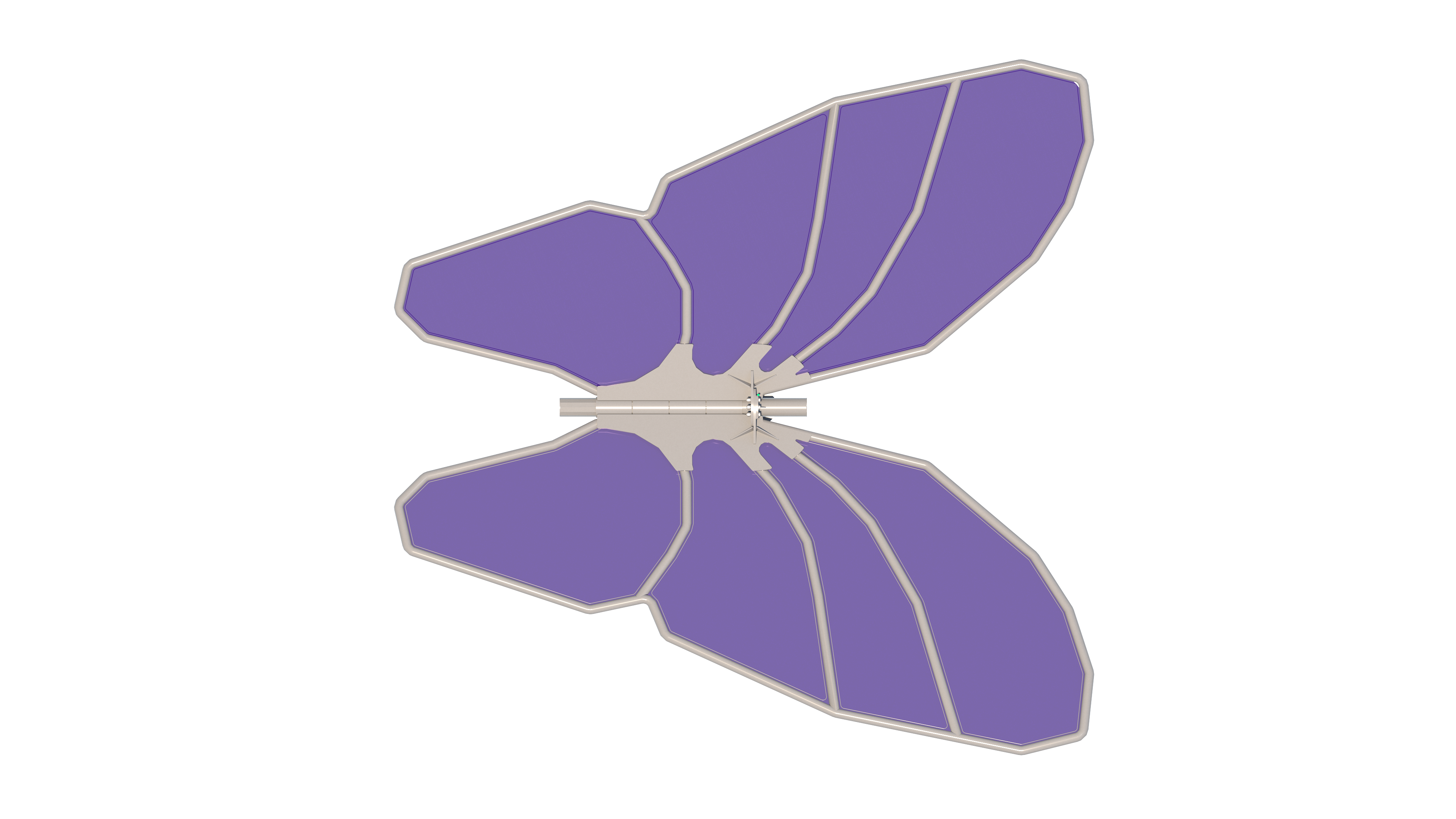 Top view of Purple USA Shade Butterfly Wings Shade on a white background