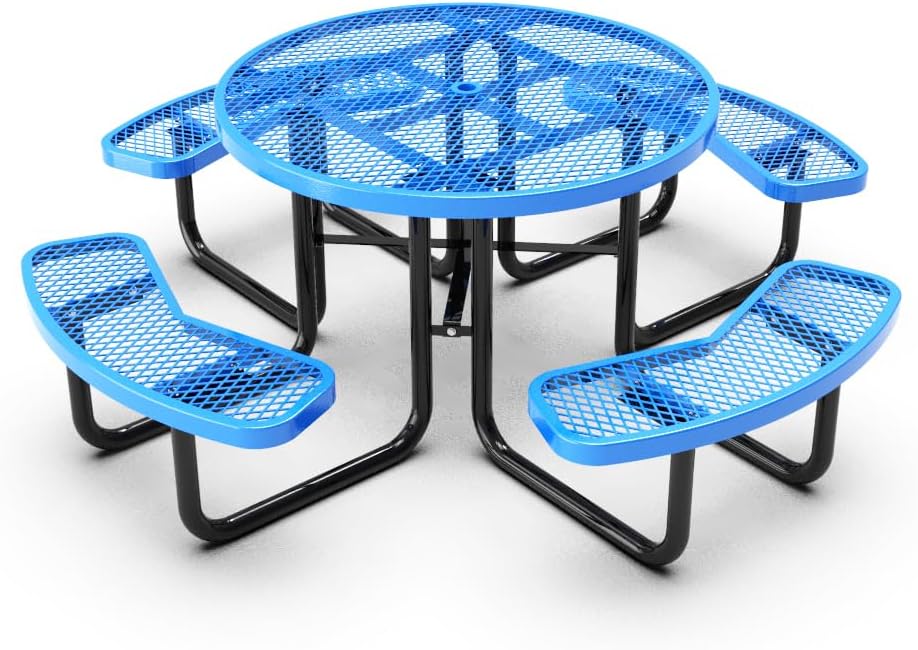 46 inch Expanded Metal Round Picnic Table