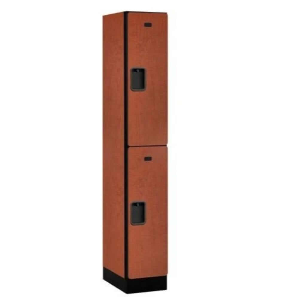 Cherry Salsbury 2-Door 2 Tier Designer Wood Locker Studio Image 