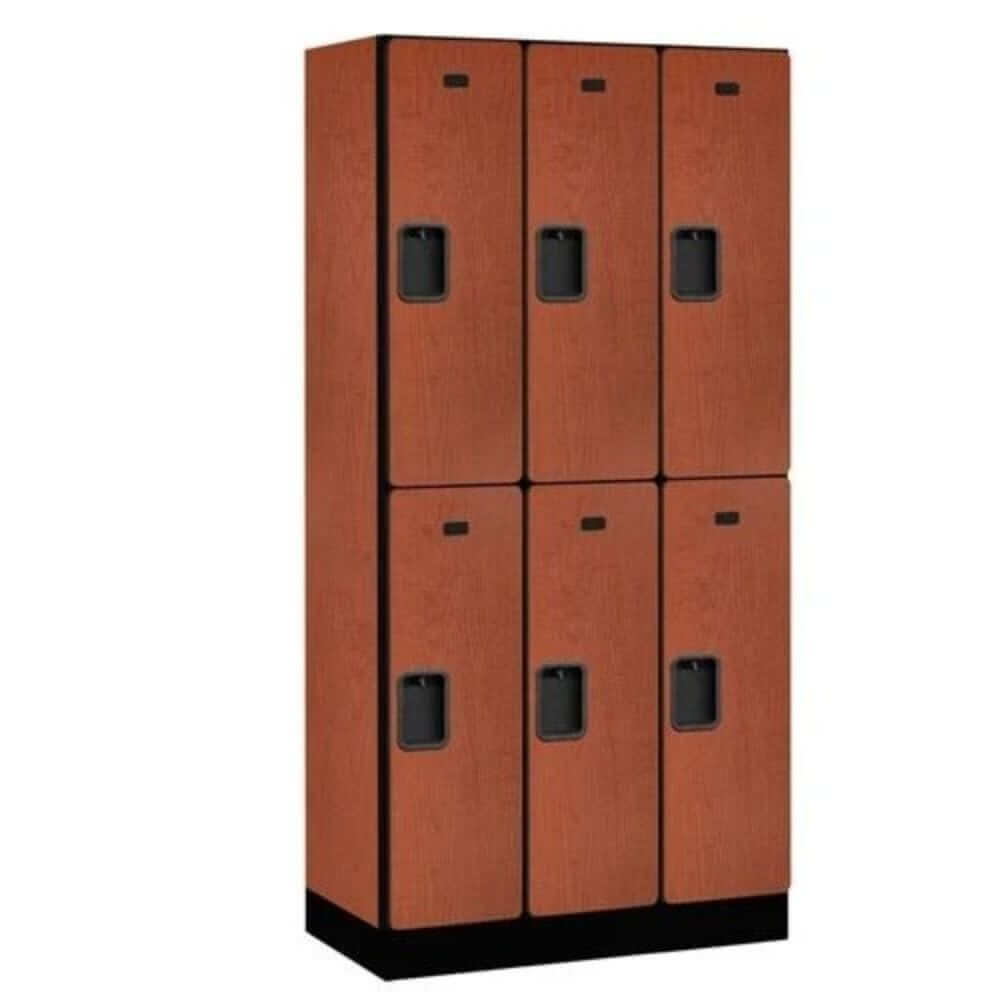 Cherry Salsbury 6-Door 2 Tier Designer Wood Locker Side Panel