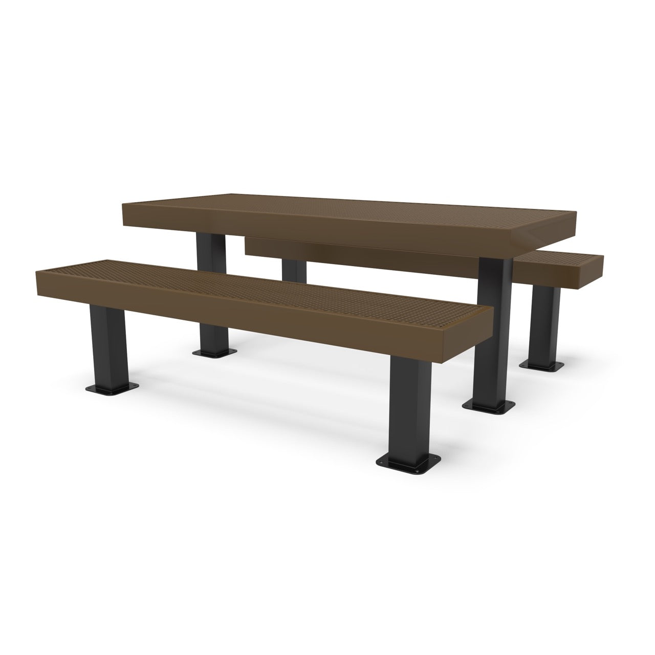 Black & Brown Wabash Valley Designer Diamond Metal Picnic Table, 6' model DS101D
