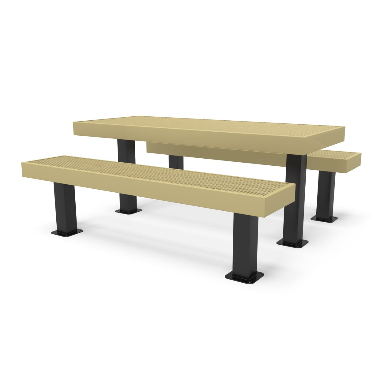 Black & Sand Wabash Valley Designer Diamond Metal Picnic Table, 6' model DS101D