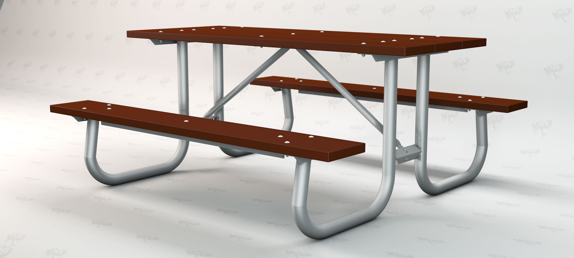 Frog Furnishings Galvanized Frame Picnic Table