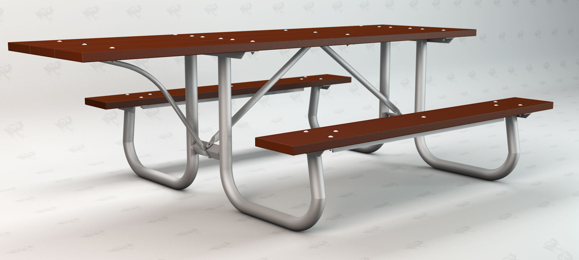 Frog Furnishings Galvanized Frame Picnic Table