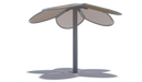 Side view Beige of USA Shade Flower Shade Structure white background studio image