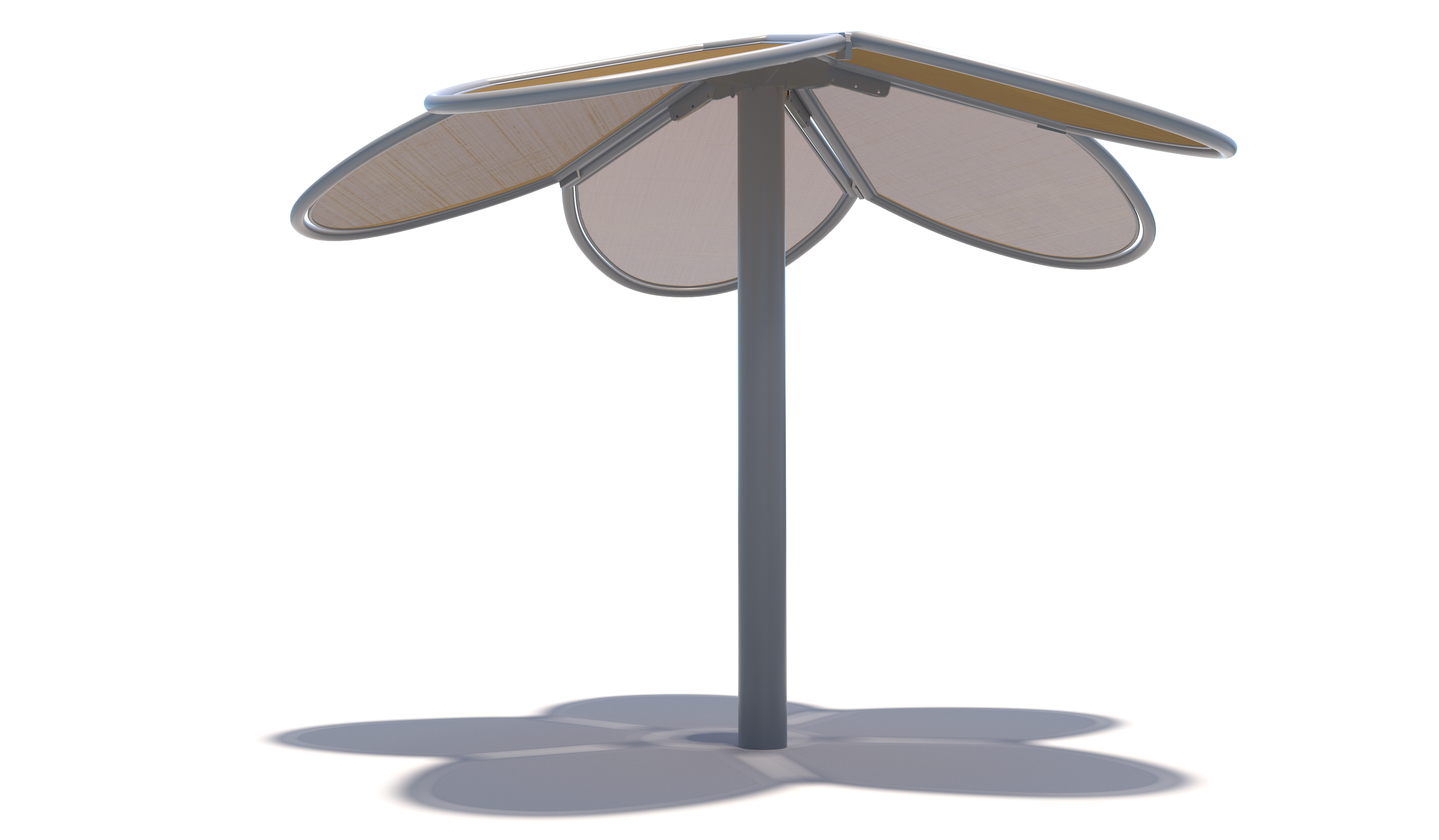 Side view Beige of USA Shade Flower Shade Structure white background studio image