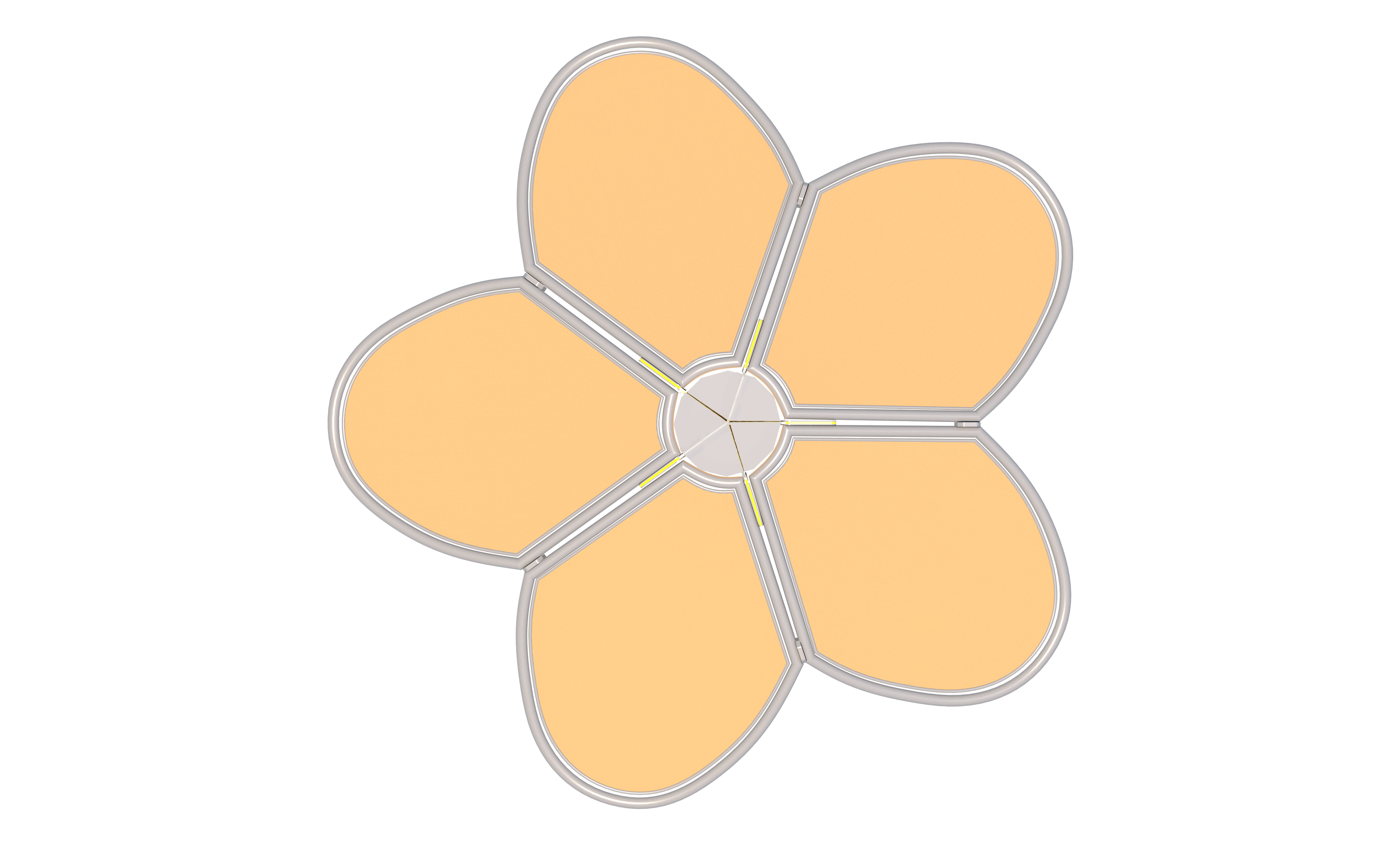 Top view Beige of USA Shade Flower Shade Structure white background studio image