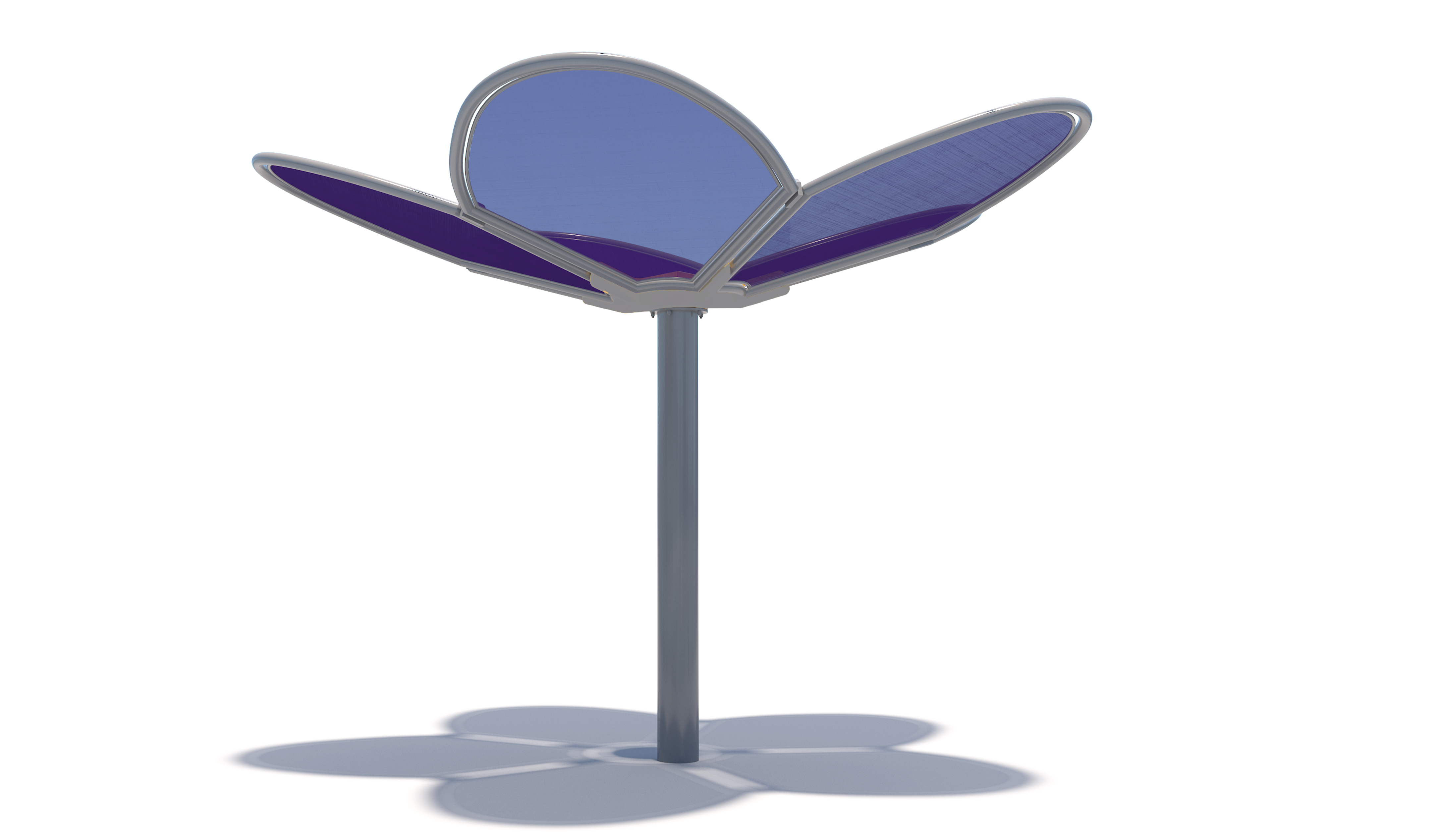Side view Purple of USA Shade Flower Shade Structure white background studio image