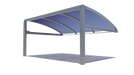 Blue USA Shade Full Arch Cantilever with metal frame on a white background