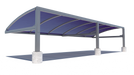 USA Shade Full Arch Cantilever joined variation with blue roof and metal frame on a white background
