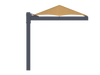 Beige USA Shade Full Hip Cantilever Shade on a dark gray stand against a white background