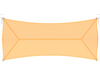 top view of USA Shade Full Hip Cantilever Shade with geometric design on a white background