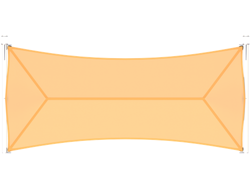 top view of USA Shade Full Hip Cantilever Shade with geometric design on a white background
