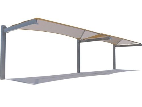 USA Shade Full Hip Cantilever Shade structure, joined unit,on a white background