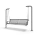 Gray Wabash Valley Estate Diamond Swing Bench, plastisol-coated steel seat on inground posts, outdoor swing for adults