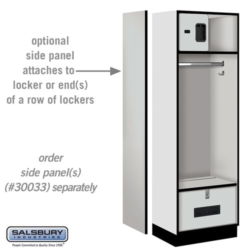 Gray Salsbury Designer Wooden Open Gear Locker Side Panel Example Photo