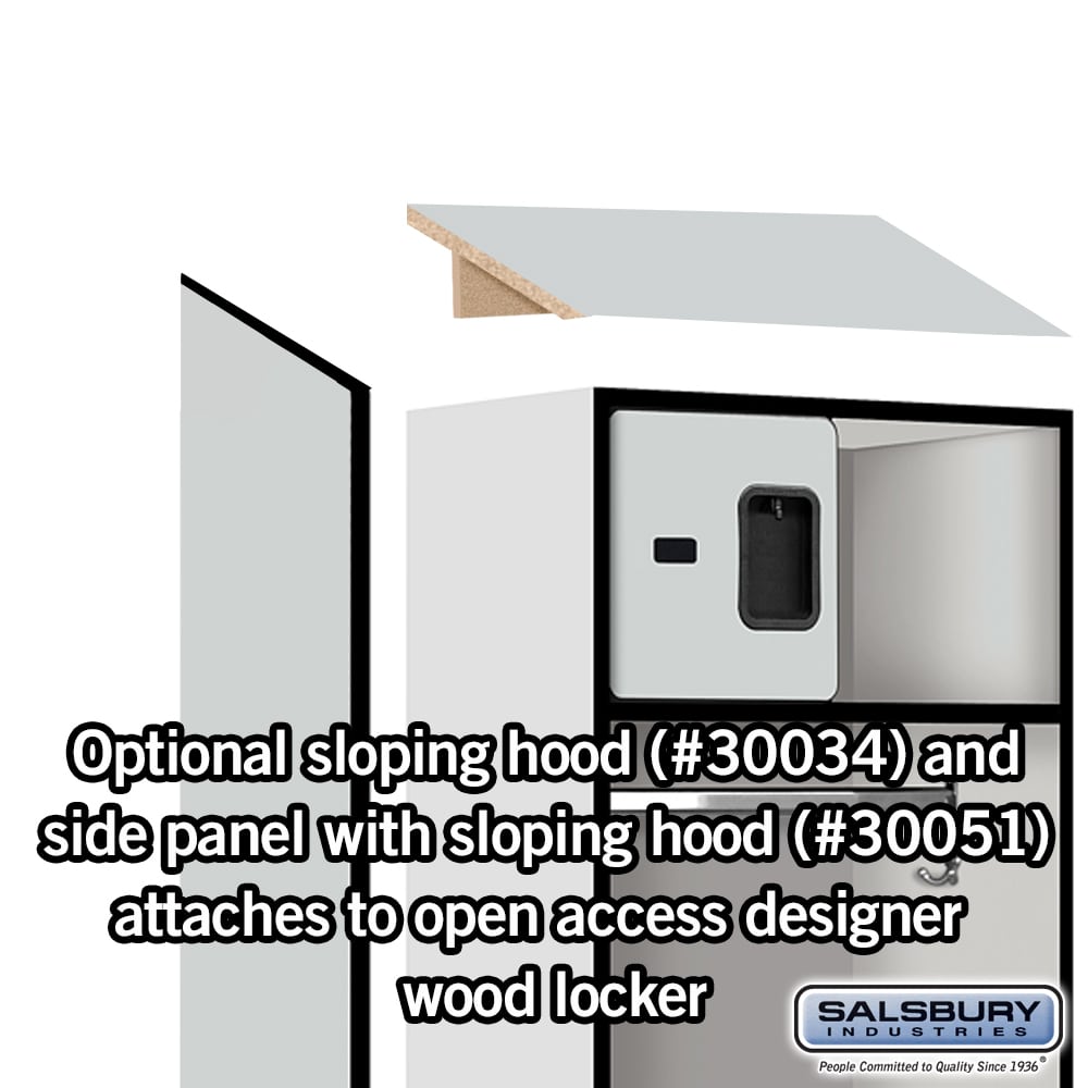 Gray Salsbury Designer Wooden Open Gear Locker Sloped Hood and Side Panel Example Image