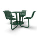 Green Wabash Valley Camino Round Bar Height Table, perforated plastisol top at bar height, four seats with backs, foot ring, portable, model CM225Q, bar height picnic table
