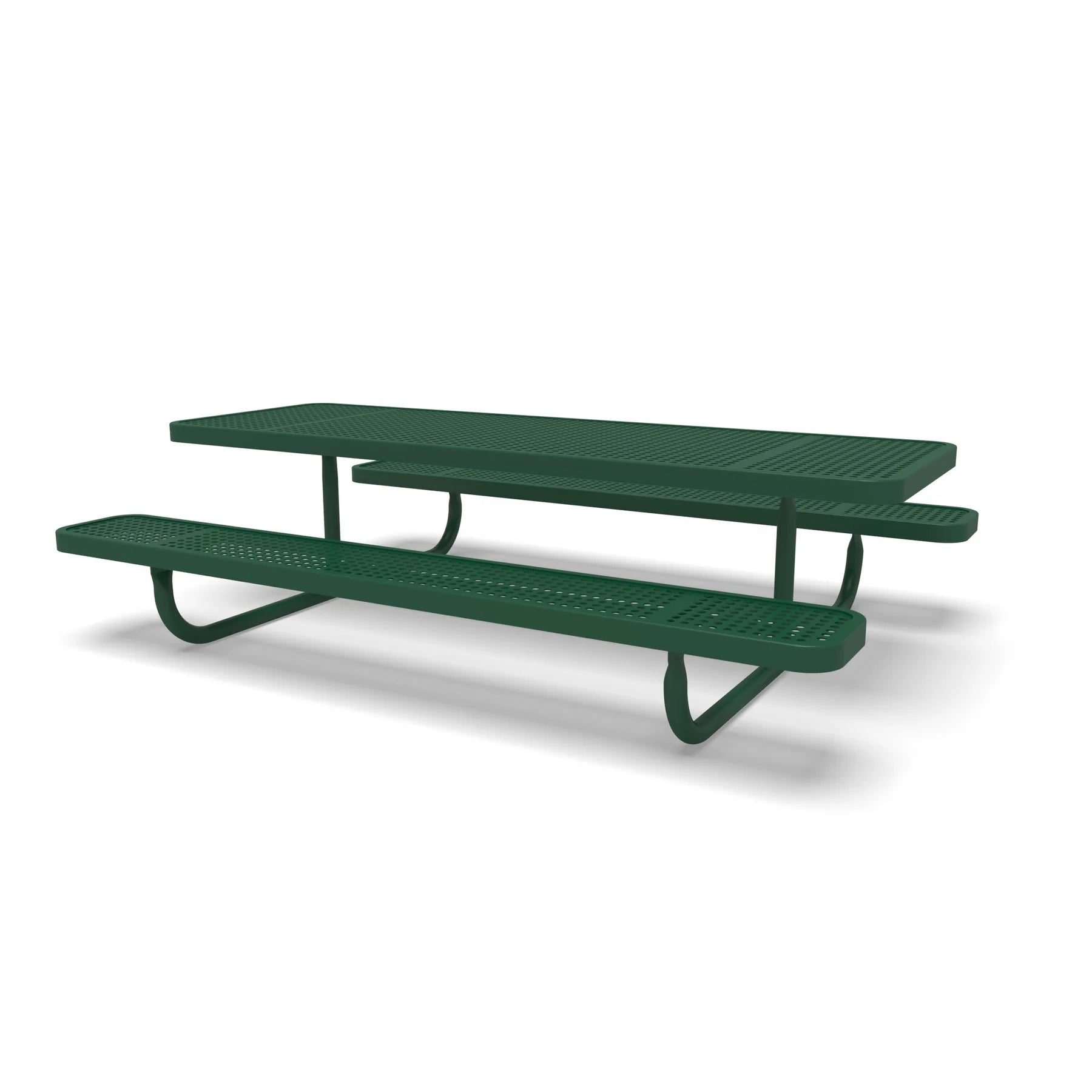 Green Wabash Valley Children's Signature Perforated Metal Portable Picnic Table in plastisol-coated steel, a kids metal picnic table