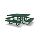 Green Wabash Valley Children's Signature Square Perforated Metal Portable Picnic Table in plastisol-coated steel, outdoor preschool furniture
