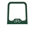 Green Wabash Valley Designer bike rack, modern bike rack formed from a single powder coated steel panel