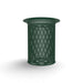 Green Wabash Valley Flared Commercial Trash Receptacle, Diamond, plastisol coated steel with a flared top, model FR400D, stadium trash can