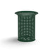 Green Wabash Valley Flared Commercial Trash Receptacle, Perforated, plastisol coated steel with a flared top, model FR400P, gas station trash can