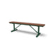 Green Wabash Valley Rinnova Recycled Plastic Backless Bench with Cedar planks, Portable braced legs, 6 foot bench