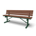 Green Wabash Valley Rinnova Recycled Plastic Bench with Cedar planks, Portable braced legs, heavy duty outdoor bench