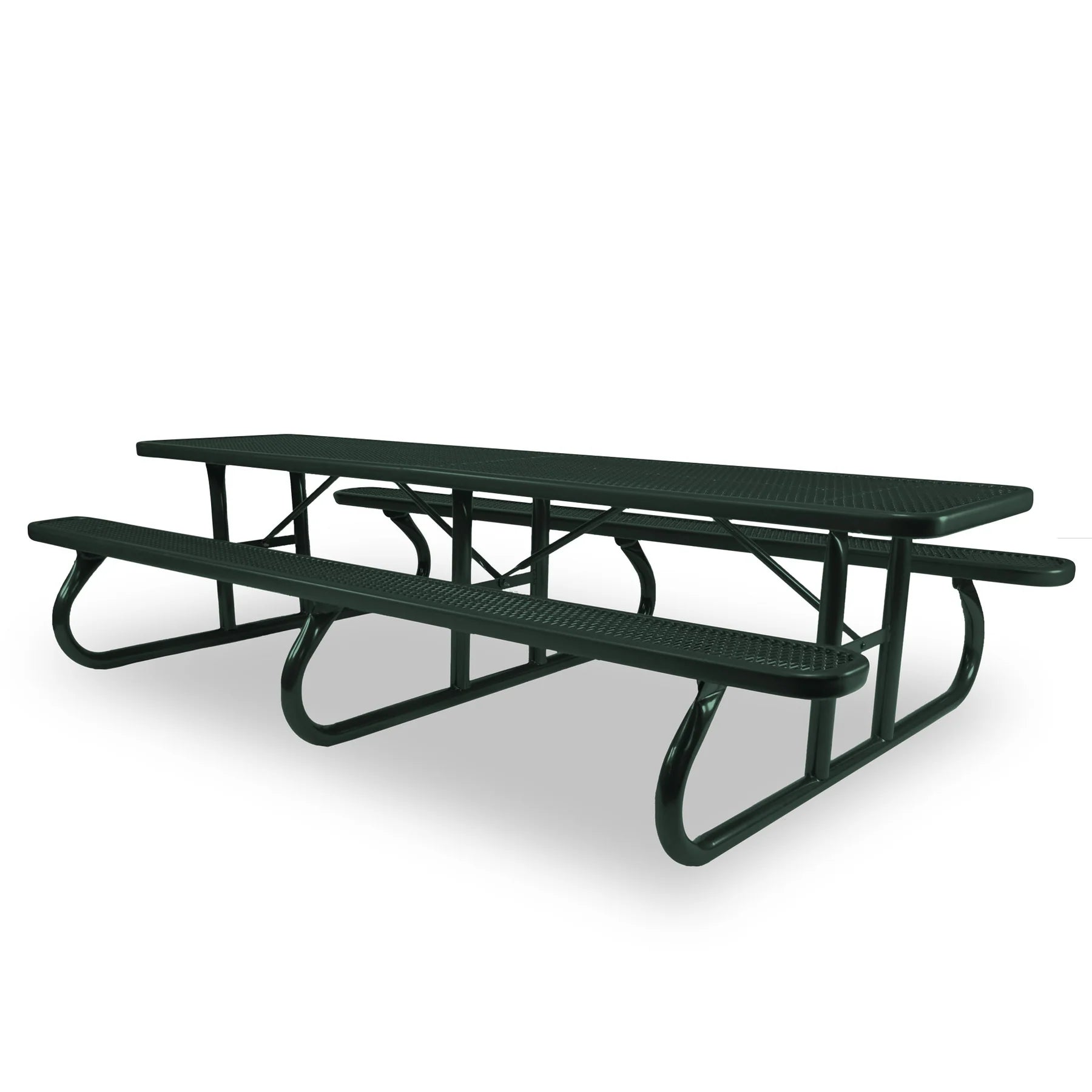 Green Wabash Valley Shelter Signature 10 ft Diamond Metal Portable Picnic Table in plastisol-coated steel, a steel outdoor table