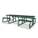 Green Wabash Valley Signature Side by Side ADA Accessible 10 ft Diamond Portable Picnic Table in plastisol-coated steel, a 10 foot picnic table with a wheelchair slot