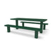 Green Wabash Valley Signature Multi-Pedestal 6 ft Diamond Inground Picnic Table in plastisol-coated steel, model SG205D, permanent picnic table