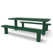 Green Wabash Valley Signature Multi-Pedestal 6 ft Perforated Inground Picnic Table in plastisol-coated steel, model SG205P, permanent picnic table