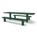 Green Wabash Valley Signature Multi-Pedestal 8 ft ADA Accessible Perforated Inground Picnic Table in plastisol-coated steel, open at both ends for wheelchair seating, model SG207P, in ground picnic table