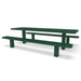 Green Wabash Valley Signature Multi-Pedestal 8 ft Diamond Inground Picnic Table in plastisol-coated steel, model SG206D, metal mesh picnic table