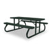 Green Wabash Valley Signature Portable Picnic Table, green top, seats and frame, Standard seating, Diamond pattern, outdoor lunch table