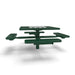 Green Wabash Valley Signature Square Pedestal Picnic Table, Diamond, Chessboard - 4 Seats - Inground - 46 Inch, in plastisol-coated steel, model SP225D, outdoor checkers table