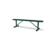 Green Wabash Valley Signature Steel Backless Bench, Diamond, 6' Portable with braced legs, solid green, plastisol-coated steel, walkway bench
