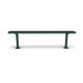Green Wabash Valley Signature Steel Backless Bench, Diamond, 6' Surface Mount base plates, solid green, plastisol-coated steel, walkway bench