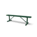 Green Wabash Valley Signature Steel Backless Bench, Perforated, 6' Portable with braced legs, solid green, plastisol-coated steel, outdoor seating bench